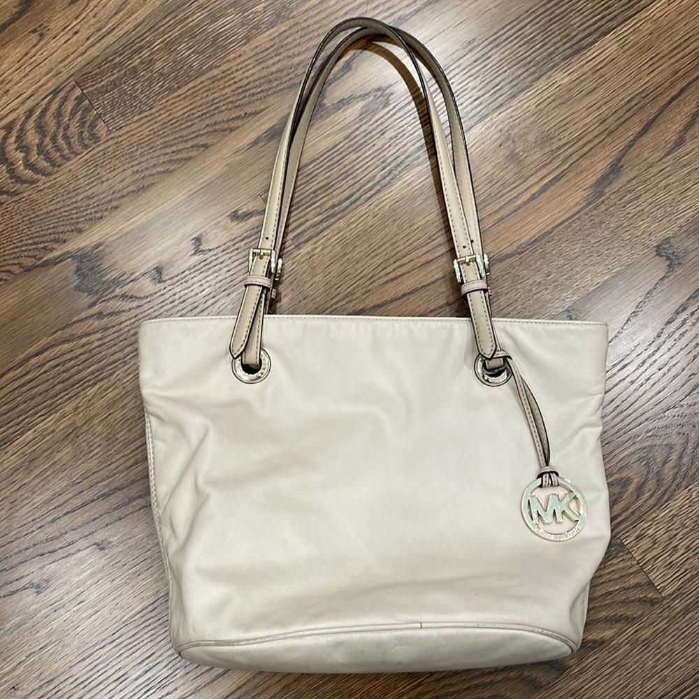 Michael Kors blush pink leather purse, tote style